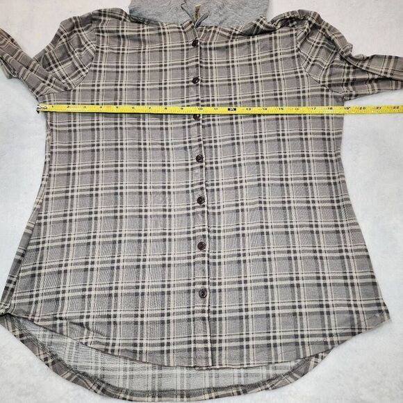 Passport Flannel Shirt Womens Medium Multi Plaid Long Sleeve Button Down Cotton - Picture 3 of 7